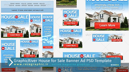  طرح لایه باز بنر تبلیغاتی فروش خانه در سایز مختلف - گرافیک ریور | رضاگرافیک